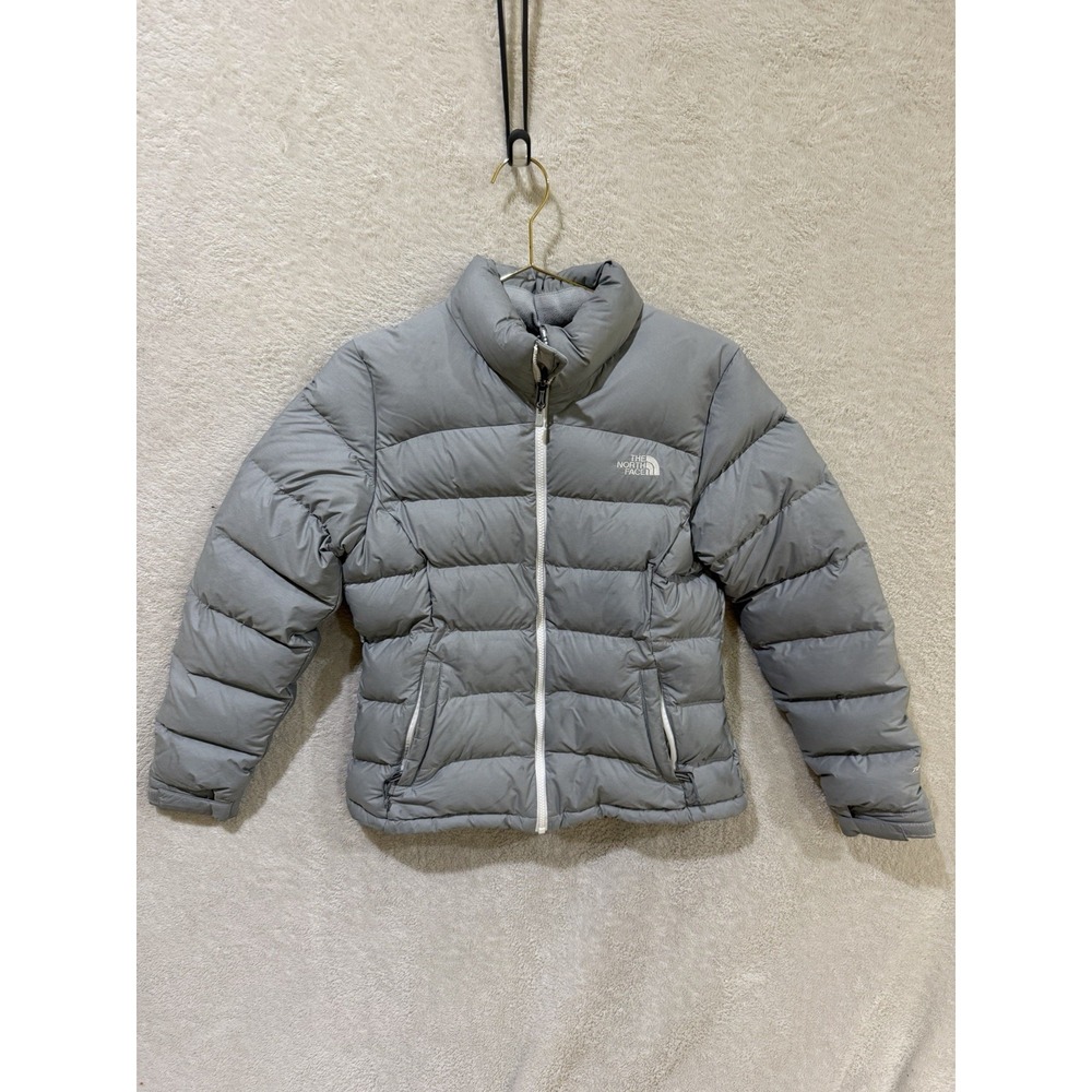 The North Face TNF 700 Down Fill Nuptse 2 Gray Puffer Jacket Womens Small - Flaw